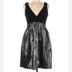MAX and CLEO Dress Black w/ Silver Metallic Size‎ 2